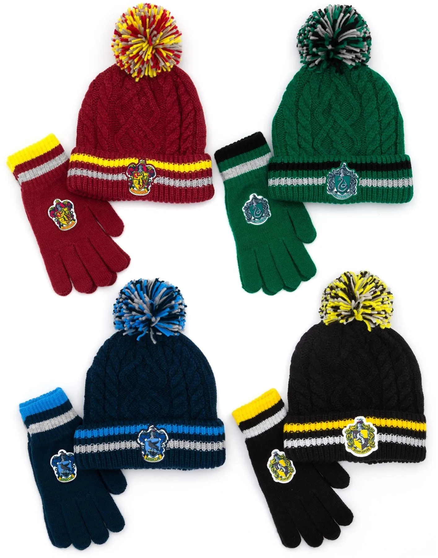 Harry Potter Unisex Blue Beanie and Gloves Set