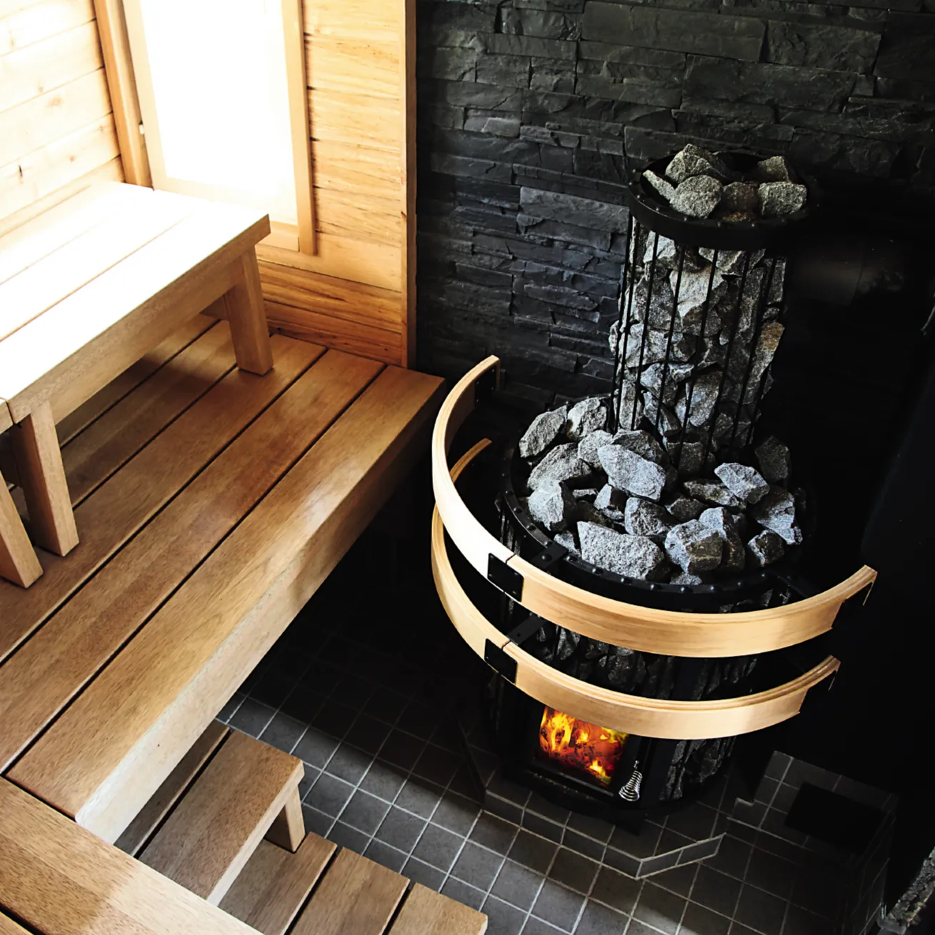 Harvia Legend 150 Sauna Stove Package with Black Chimney