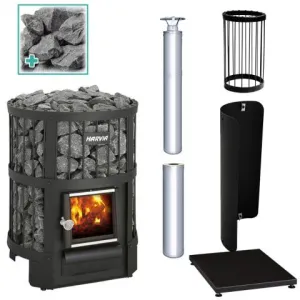 Harvia Legend 150 Sauna Stove Package with Stainless Steel Chimney