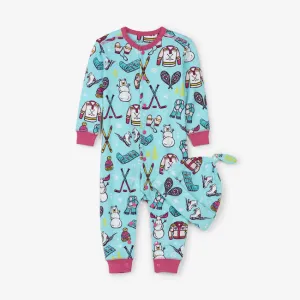 hatley winter traditions baby coverall   hat