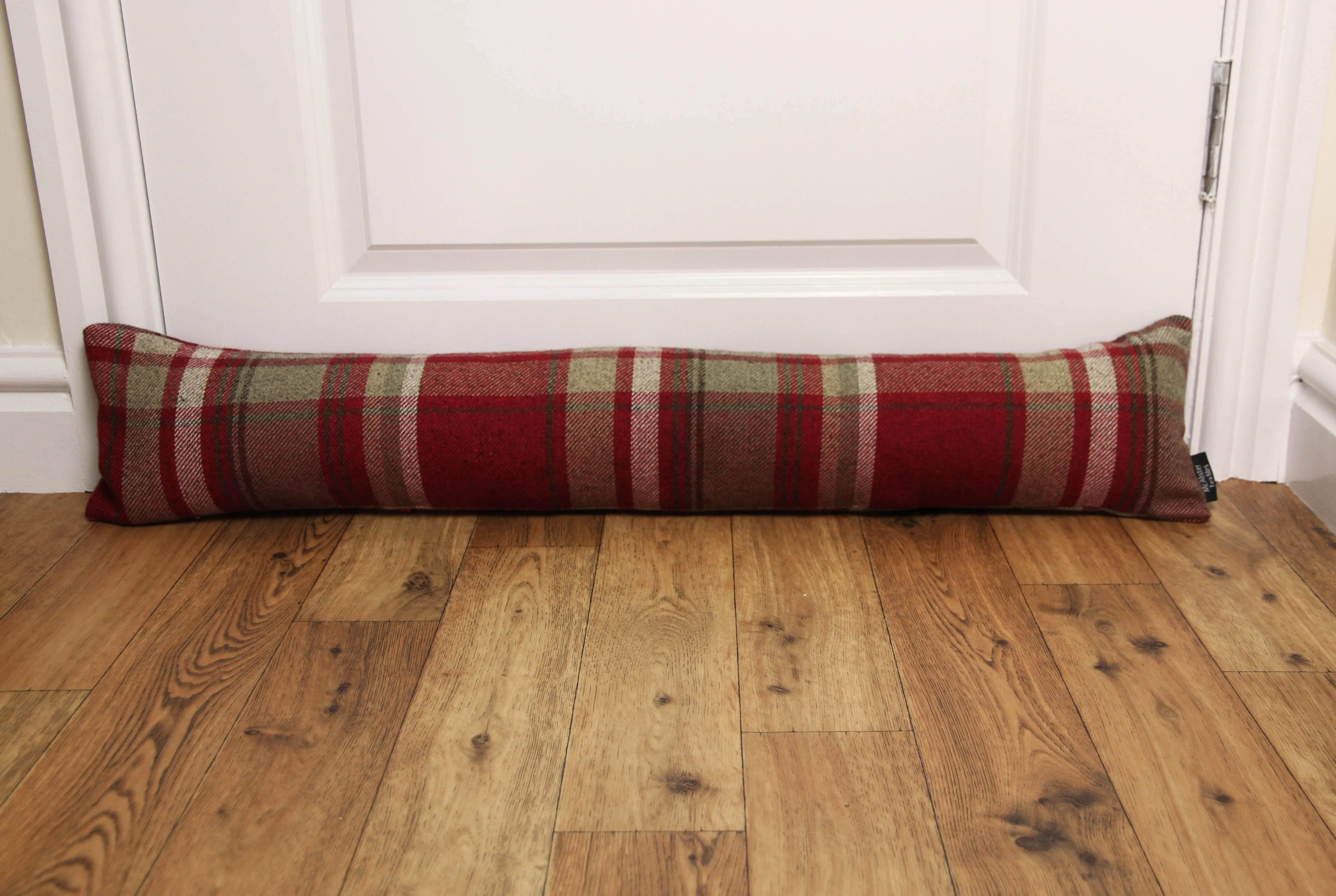 Heritage Red   White Tartan Draught Excluder