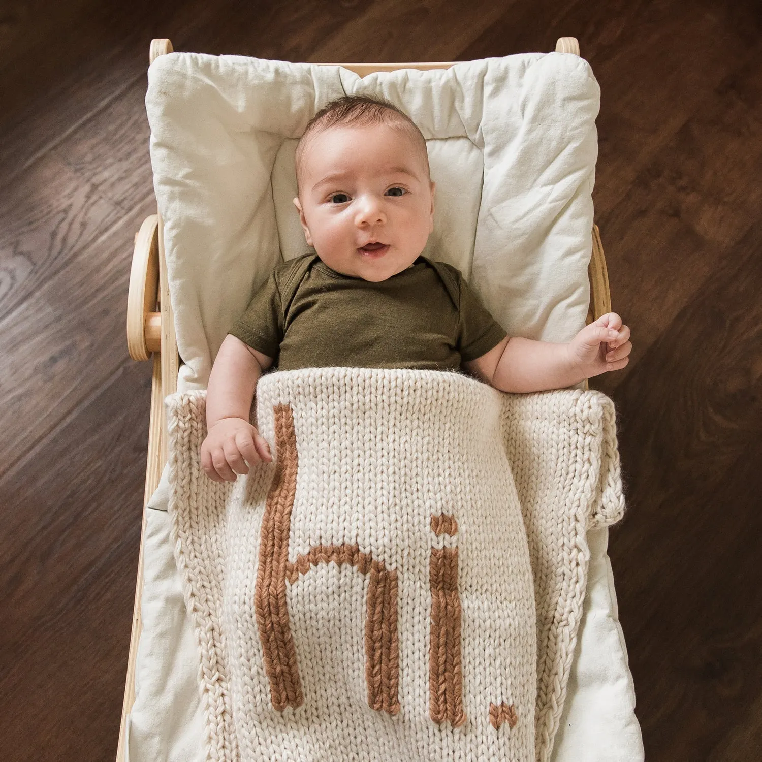 hi. Hand Knit Blanket Pecan