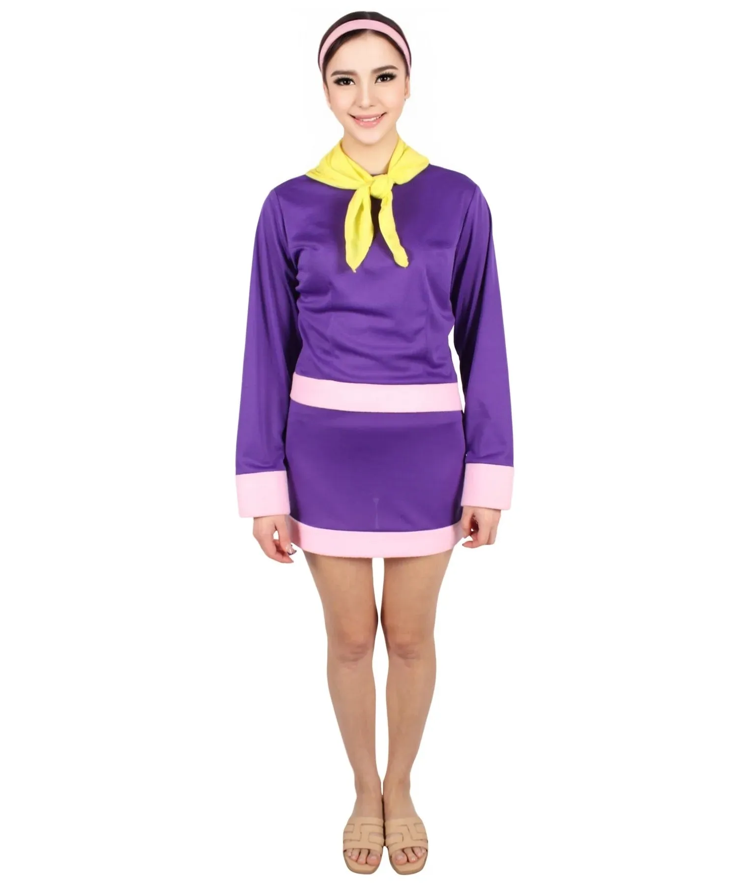 HPO Adult Women's Cartoon Purple Fashionable Costume Set| Suitable for Halloween| Flame-retardant Synthetic Fabric