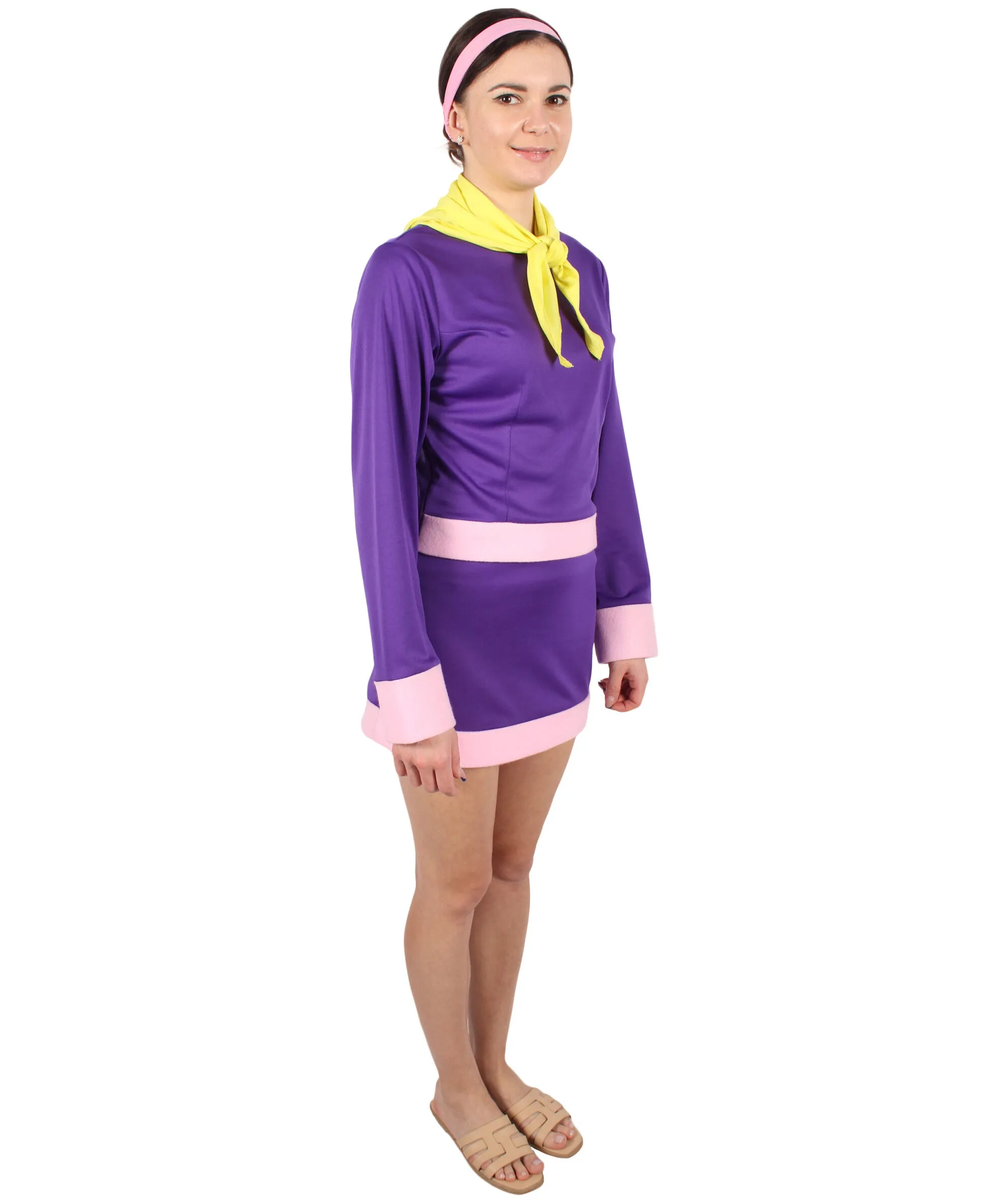 HPO Adult Women's Cartoon Purple Fashionable Costume Set| Suitable for Halloween| Flame-retardant Synthetic Fabric