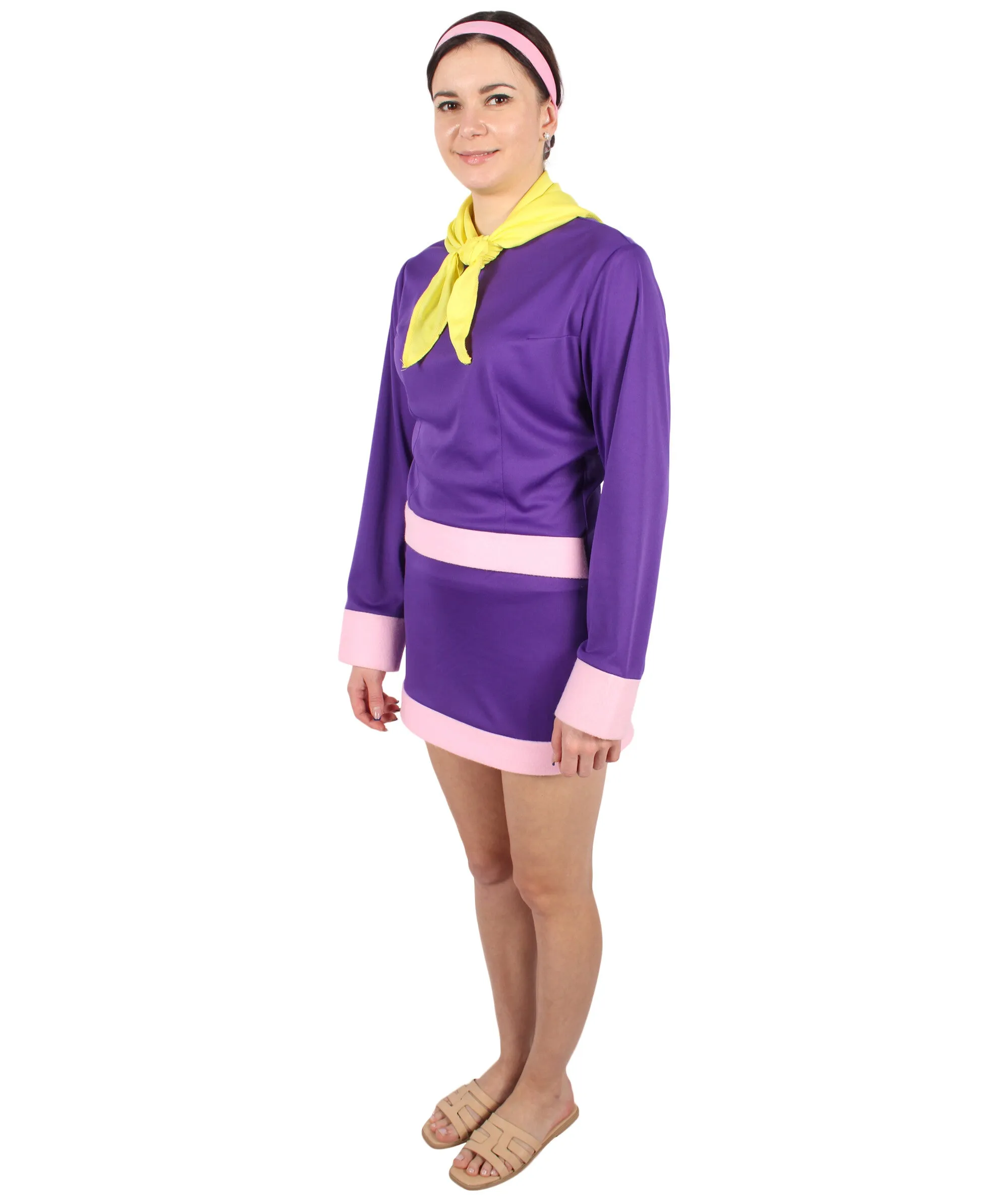 HPO Adult Women's Cartoon Purple Fashionable Costume Set| Suitable for Halloween| Flame-retardant Synthetic Fabric