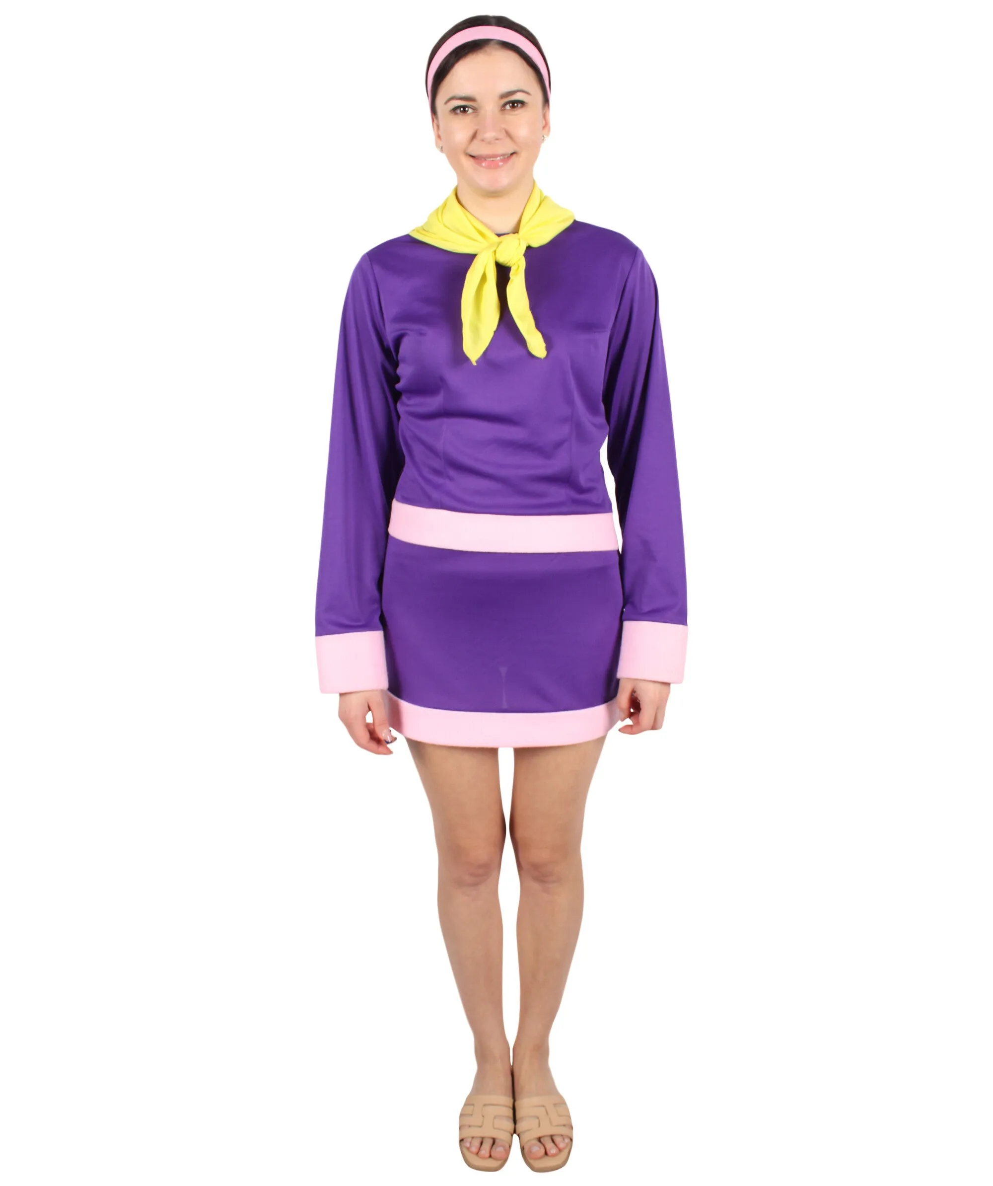 HPO Adult Women's Cartoon Purple Fashionable Costume Set| Suitable for Halloween| Flame-retardant Synthetic Fabric