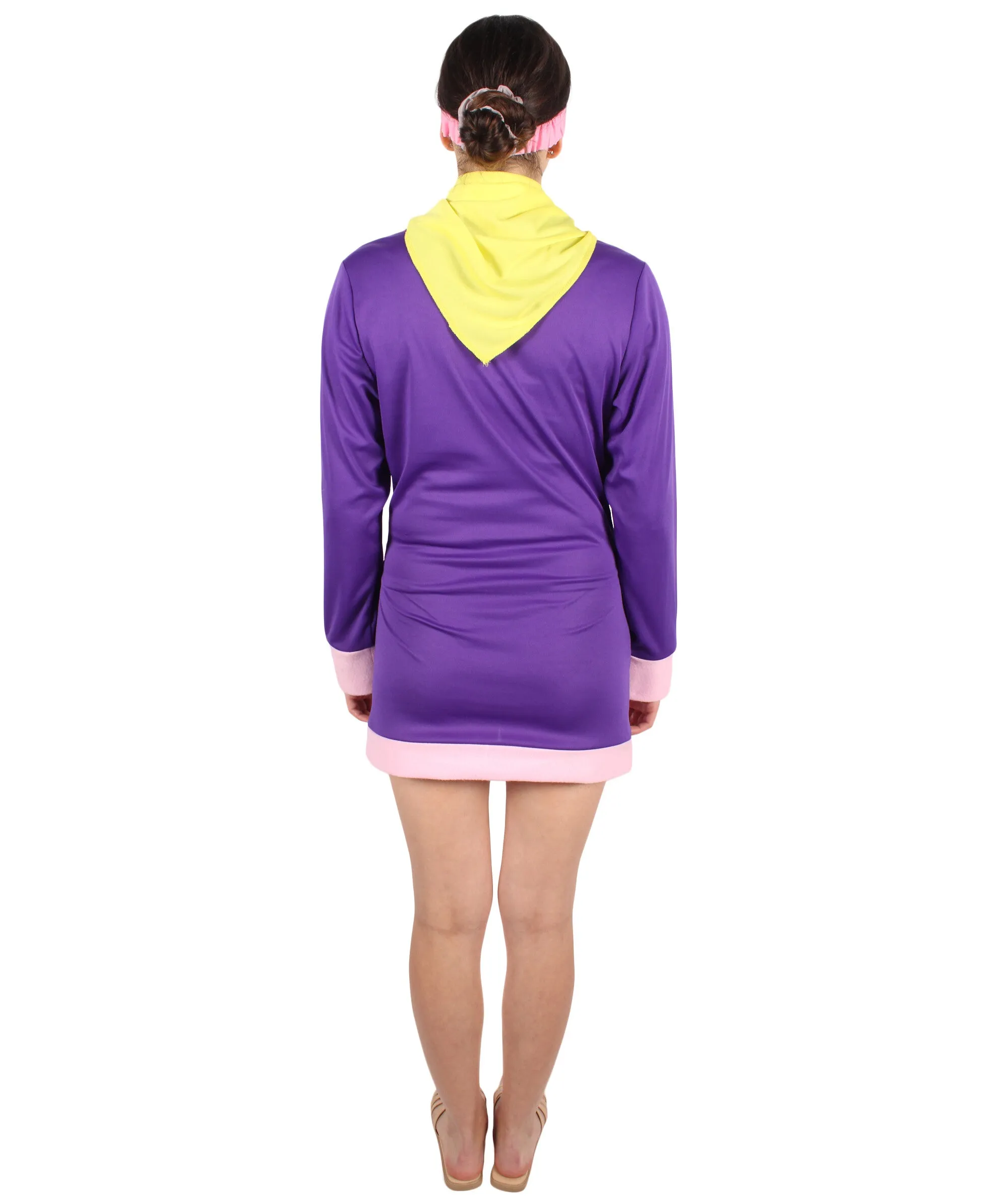 HPO Adult Women's Cartoon Purple Fashionable Costume Set| Suitable for Halloween| Flame-retardant Synthetic Fabric