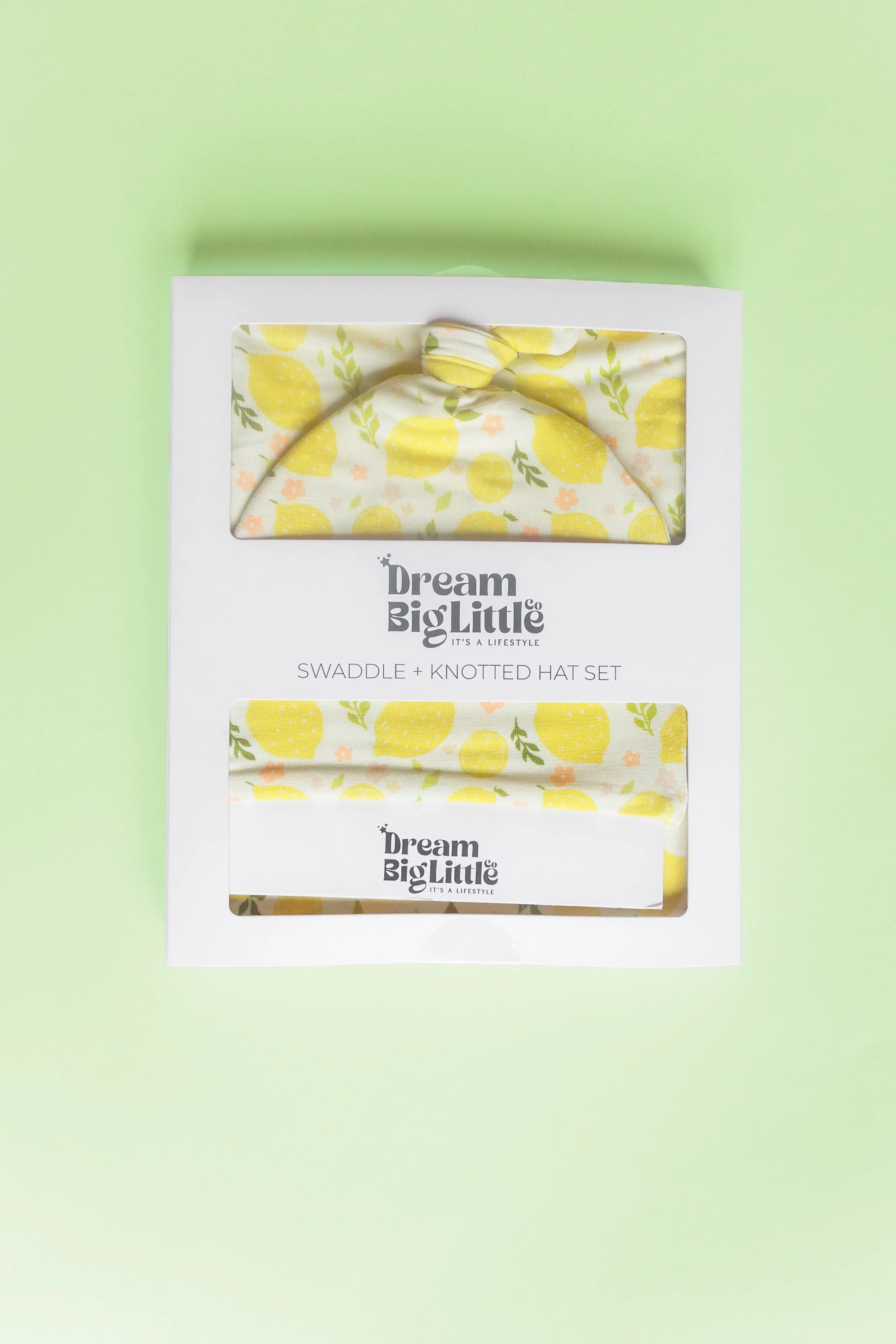 Lemon Blossoms Dream Swaddle & Beanie