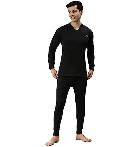 Lux Cottswool Men's Blouson Thermal Set (LXBKSTT Black_90 CM)