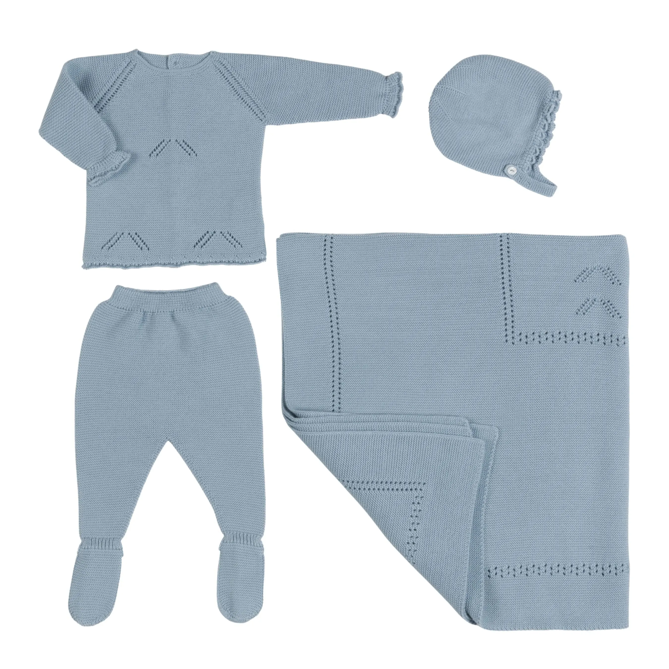 Meli | Baby Boys Blue Layette Set (4)