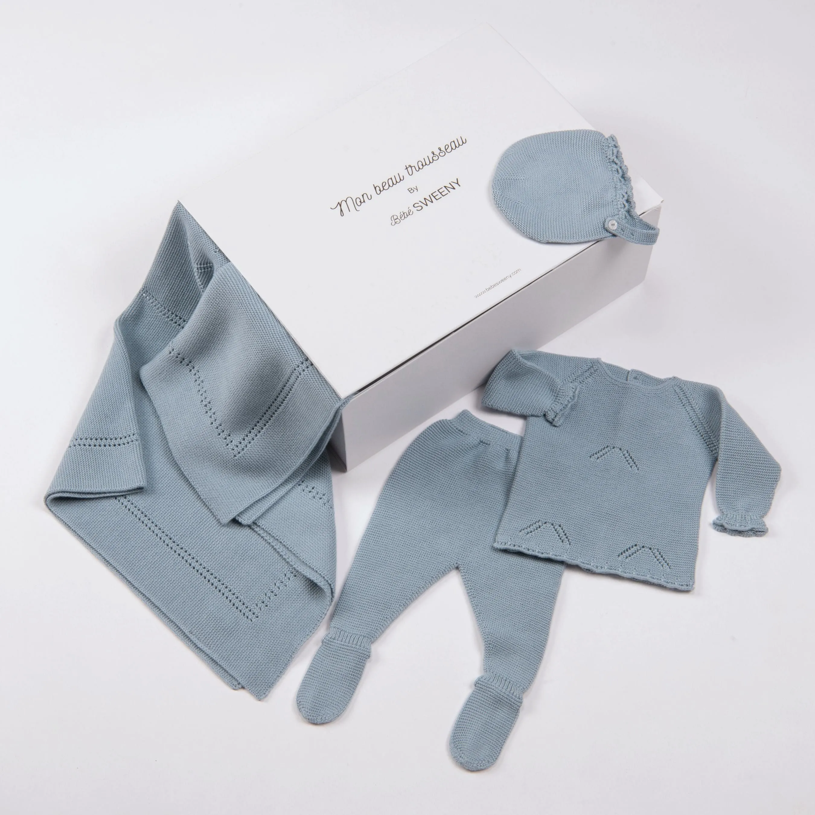 Meli | Baby Boys Blue Layette Set (4)