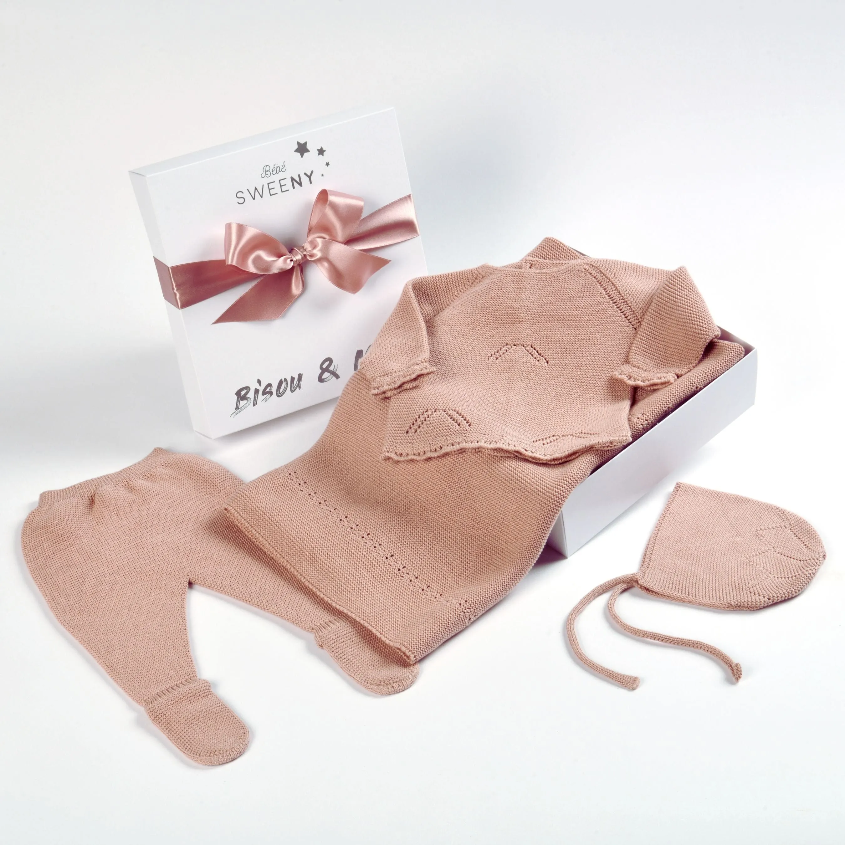 Meli | Baby Girls Dusty Rose Layette Set (4)