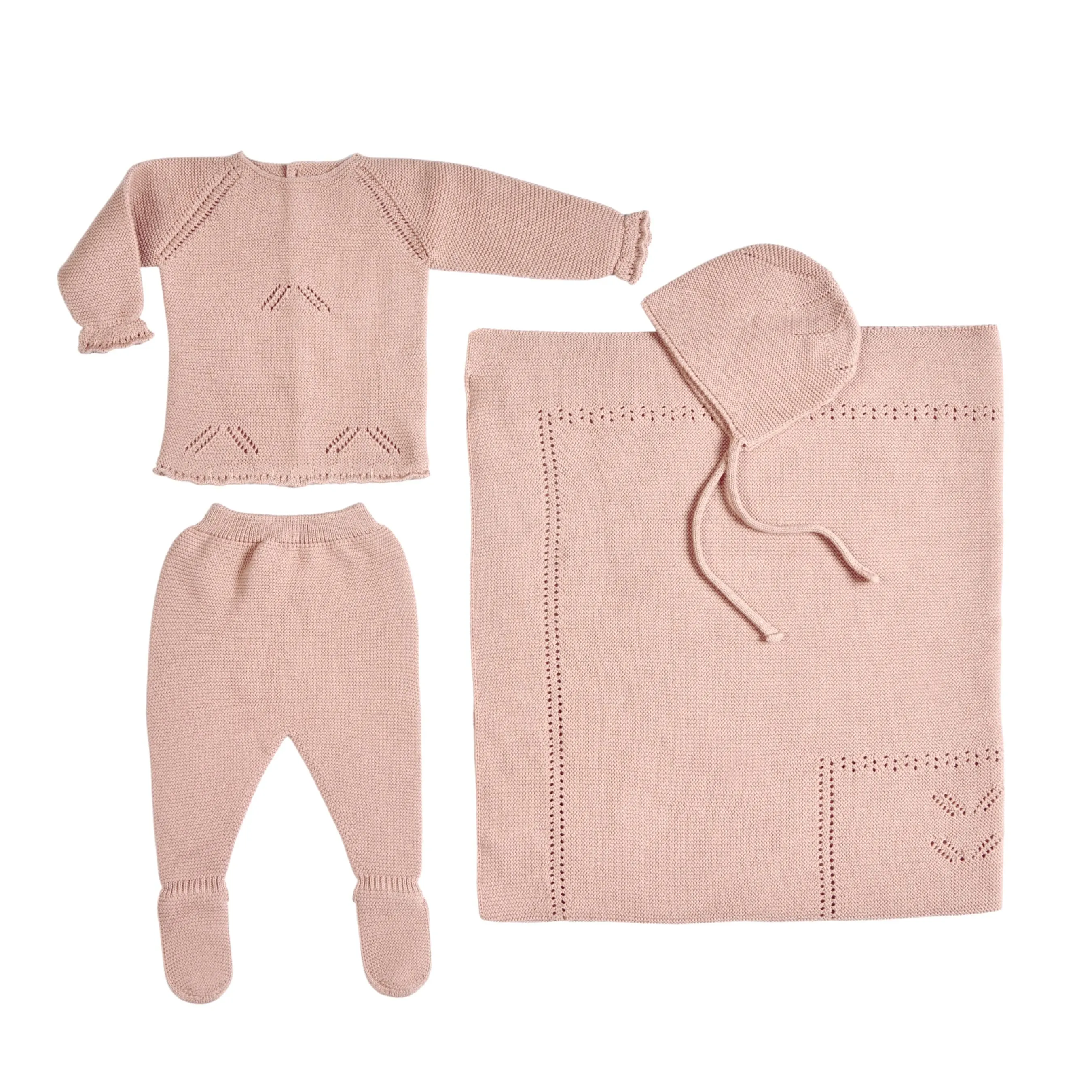 Meli | Baby Girls Dusty Rose Layette Set (4)