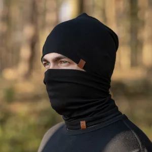 Men's Merino Beanie & Gaiter 2-Piece Black