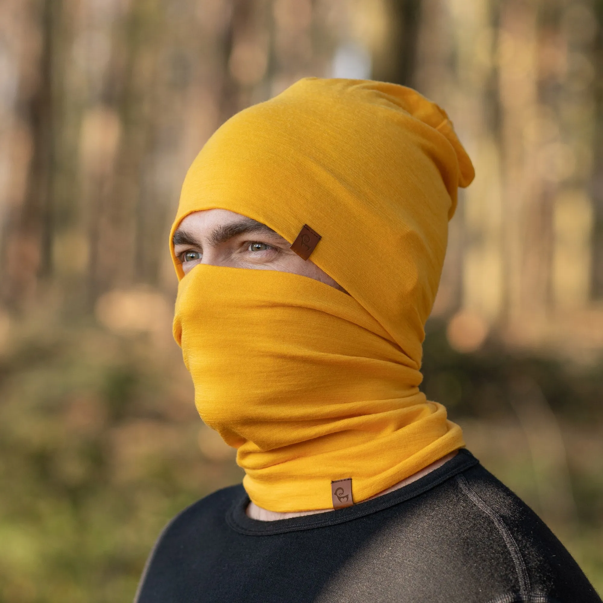 Men's Merino Beanie & Gaiter 2-Piece Power Mango