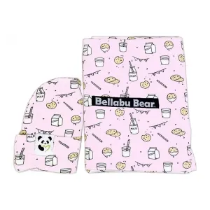 Milk & Cookies Pink Bamboo Swaddle & Beanie Set