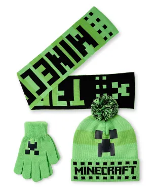 Minecraft Boys Beanie, Gloves & Scarf Set