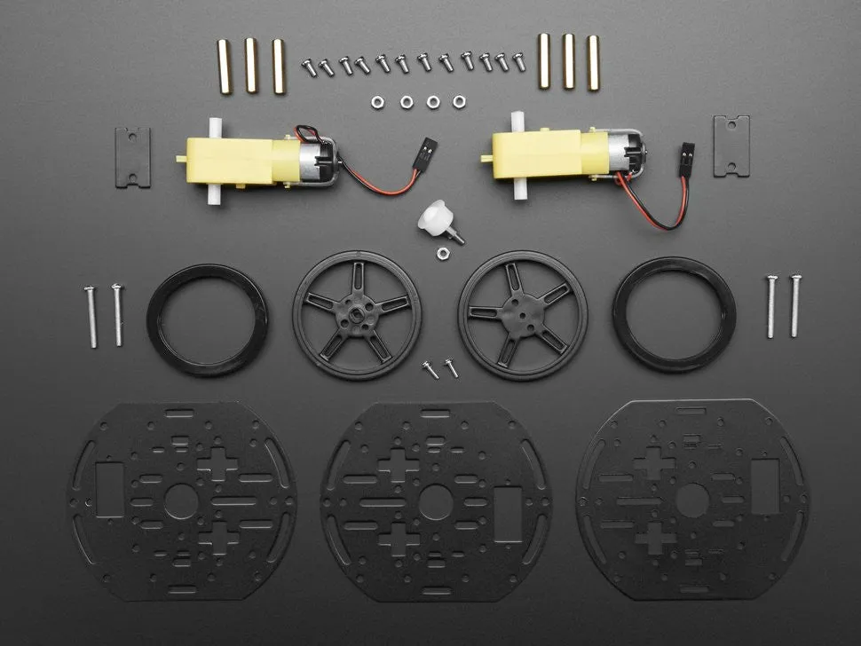 Mini 3-Layer Round Robot Chassis Kit - 2WD with DC Motors