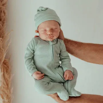 My First Outfit | Footed Overalls & Beanie Set | Boxed