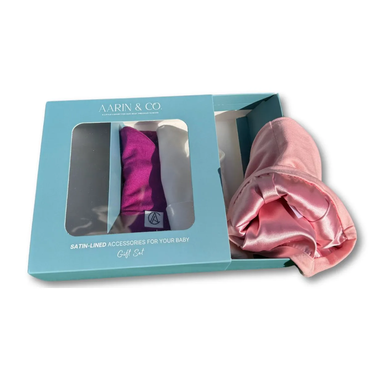 Newborn Satin Lined Jersey Beanie Gift Set-Girl