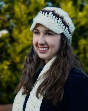 Newsboy Hat and Scarf Set Crochet Pattern