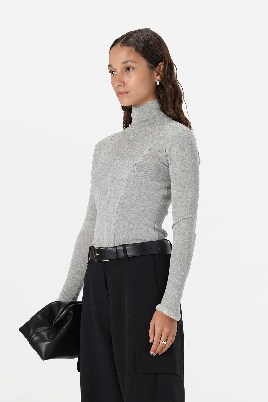 Odette Knit Top Grey Marle