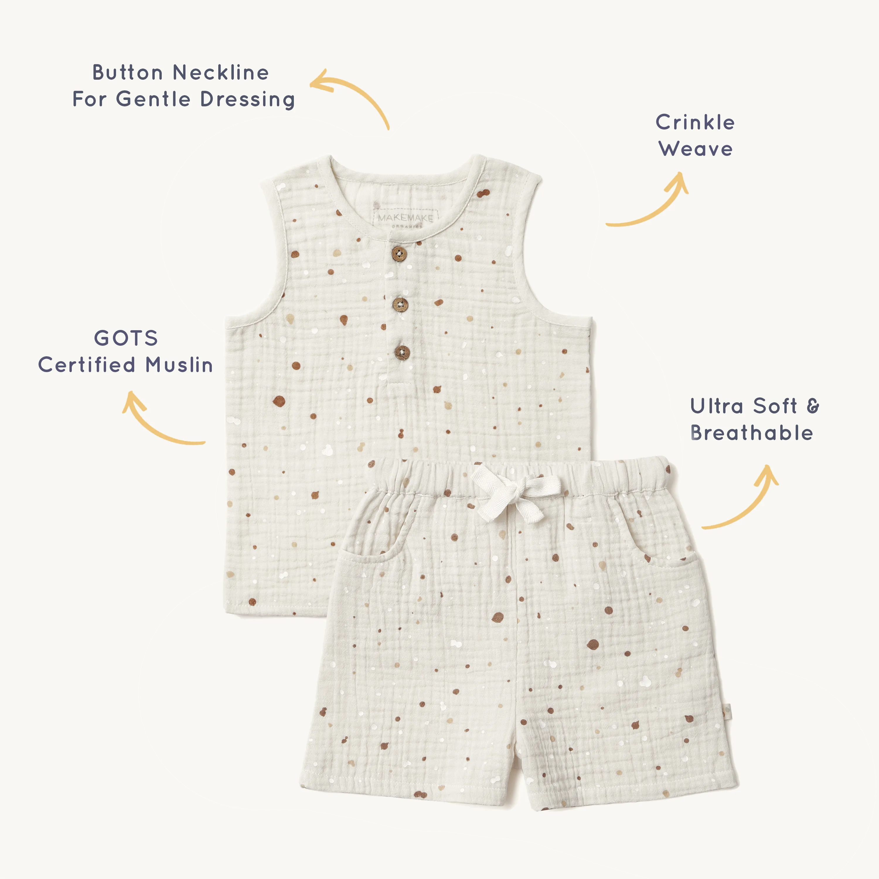 Organic Toddler Tank & Shorts Set - Speckle