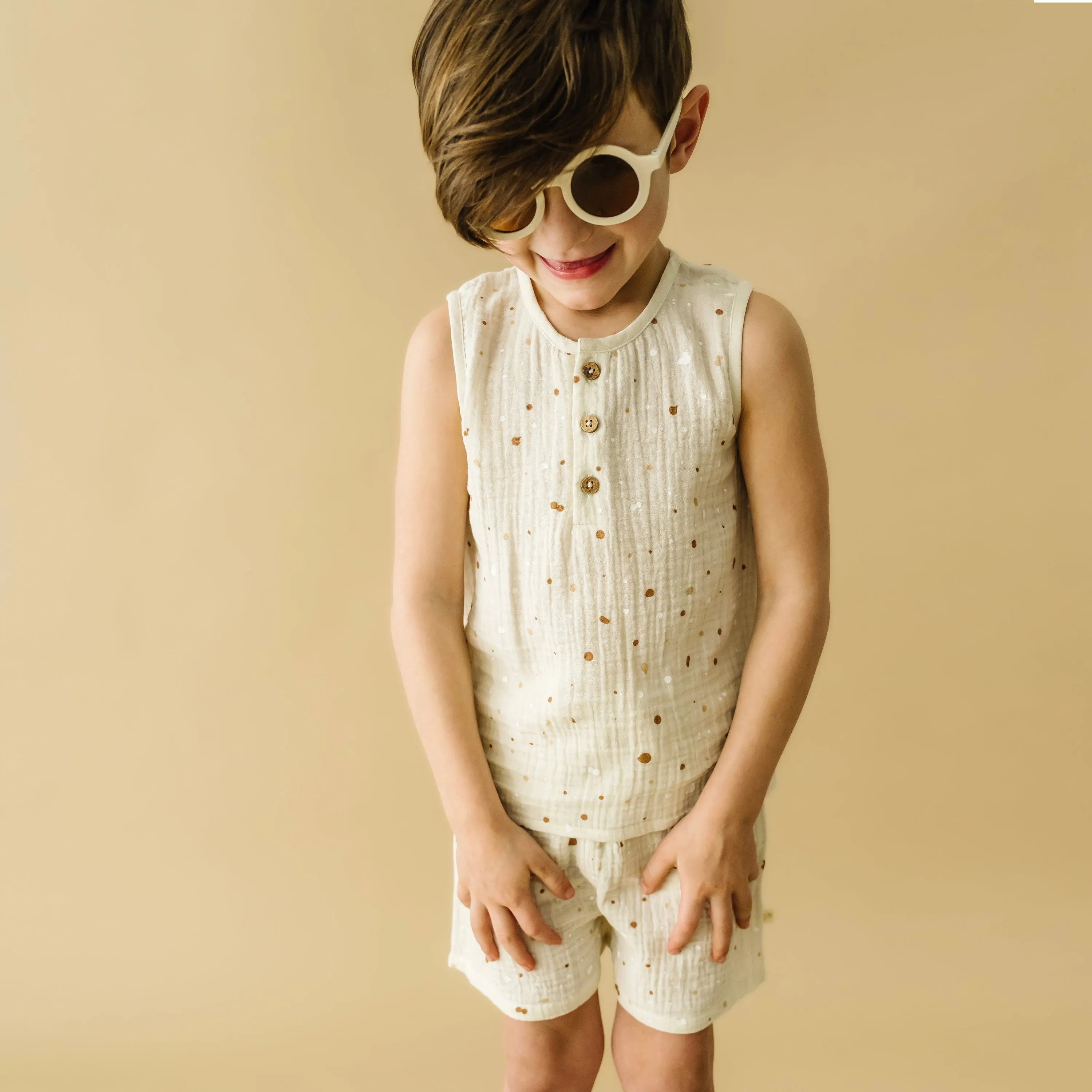 Organic Toddler Tank & Shorts Set - Speckle