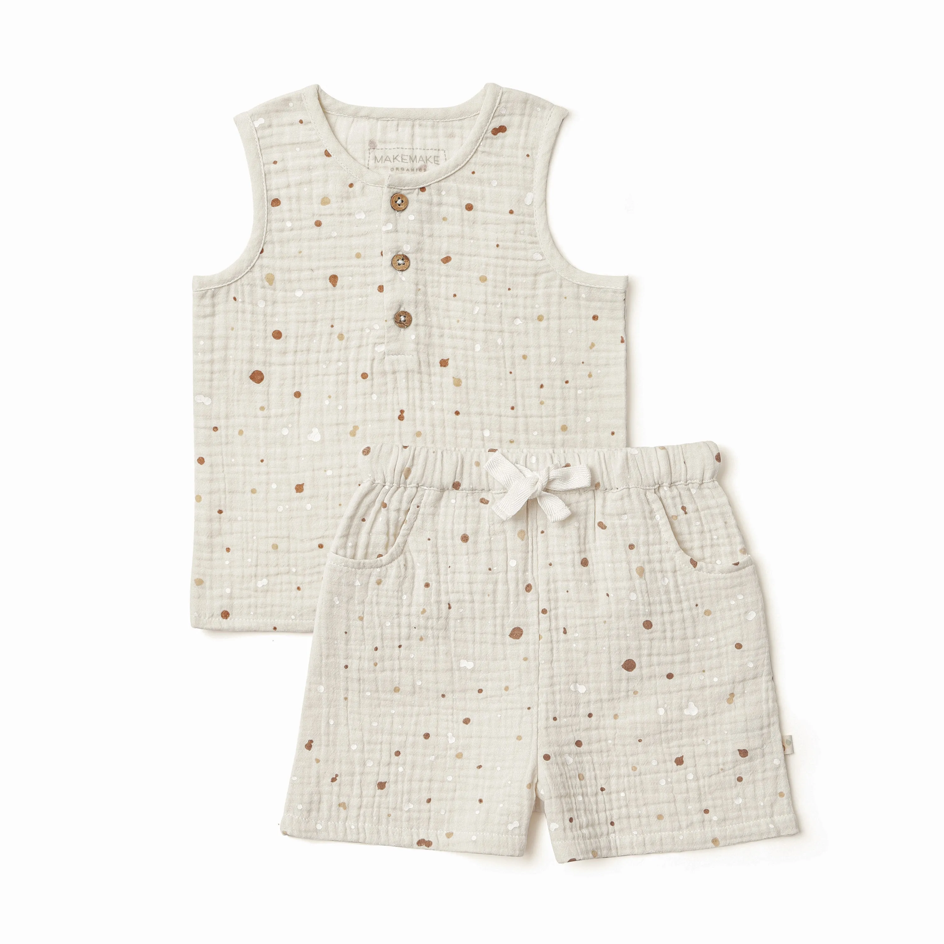 Organic Toddler Tank & Shorts Set - Speckle