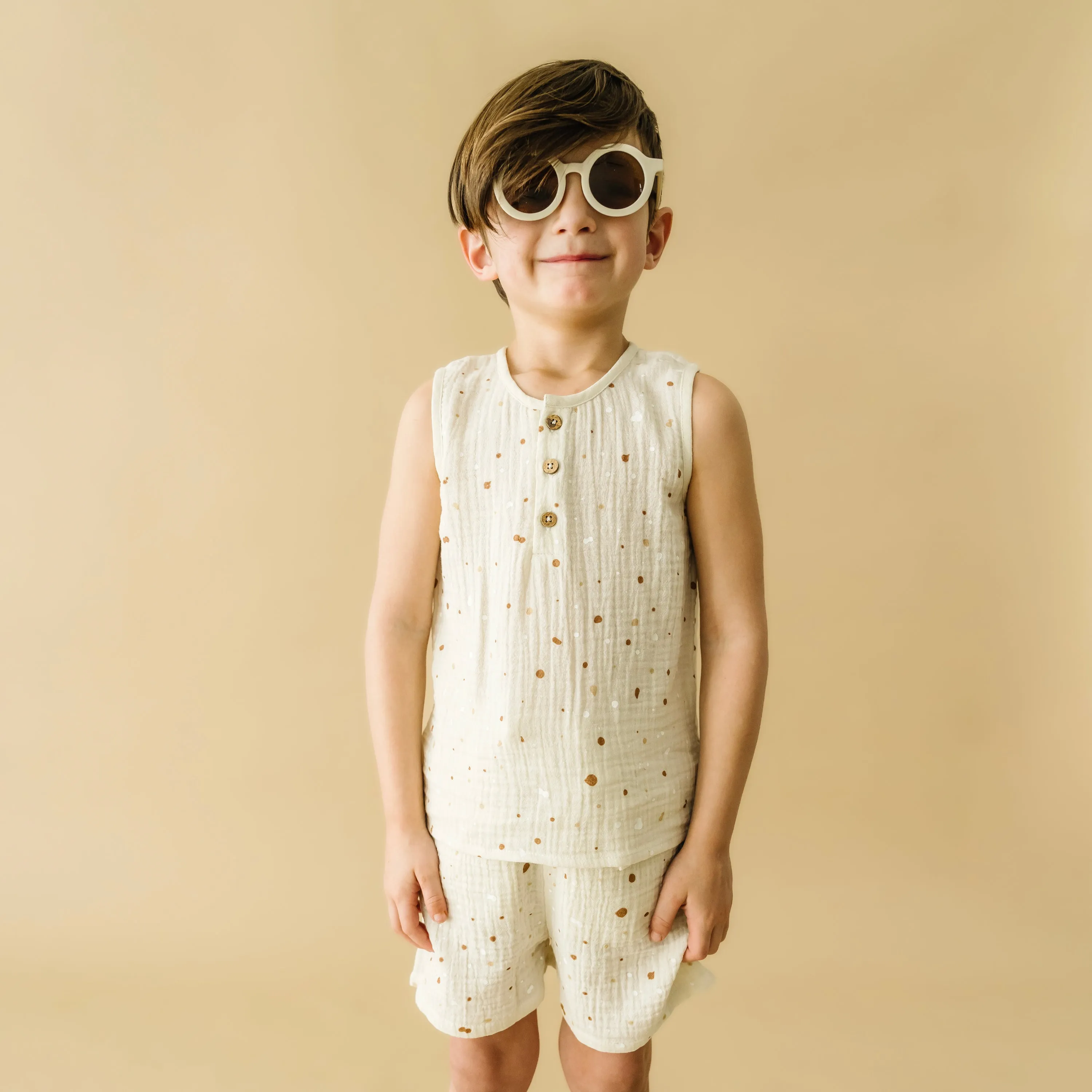 Organic Toddler Tank & Shorts Set - Speckle