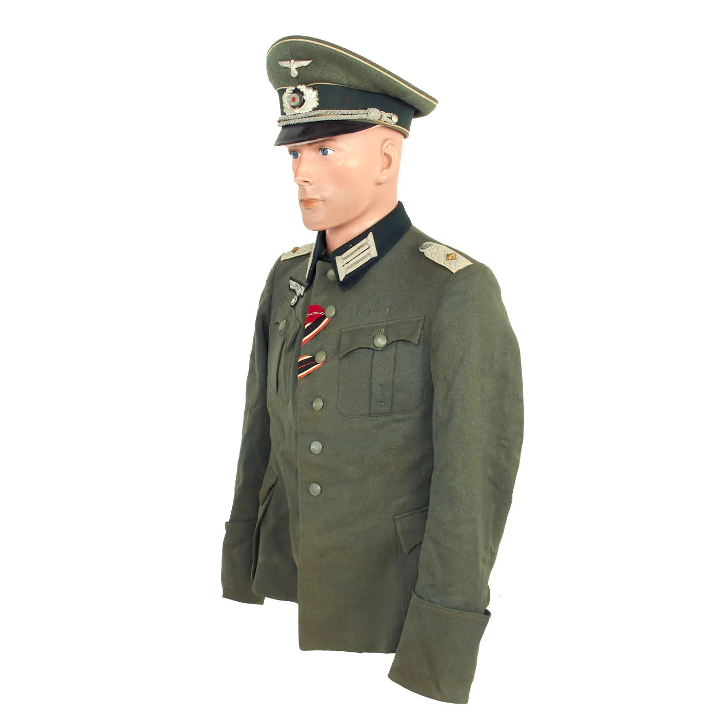 Original German WWII Heer Army Matching Named Infantry Oberstleutnant Officer's M36 Field Tunic & Schirmmütze Visor Cap Set