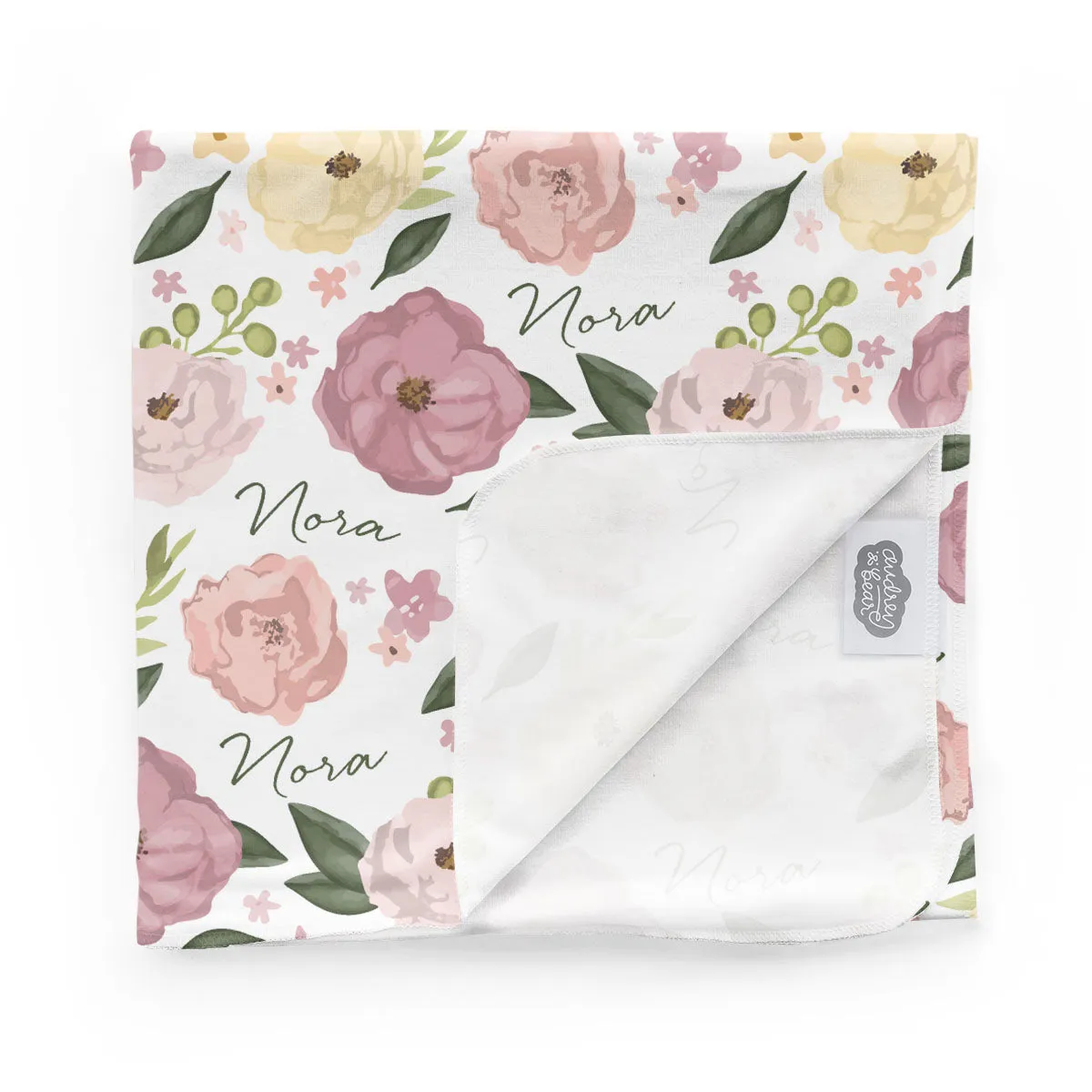 Personalized  Swaddle & Hat Set | Bella Flora