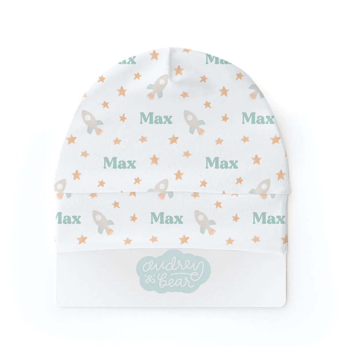 Personalized  Swaddle & Hat Set | Bright Rockets