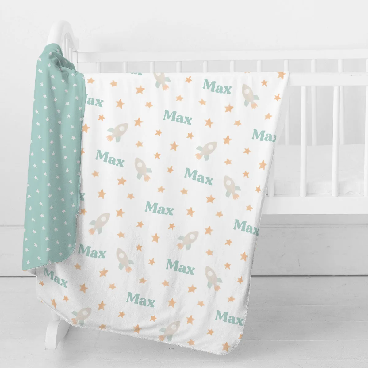 Personalized  Swaddle & Hat Set | Bright Rockets