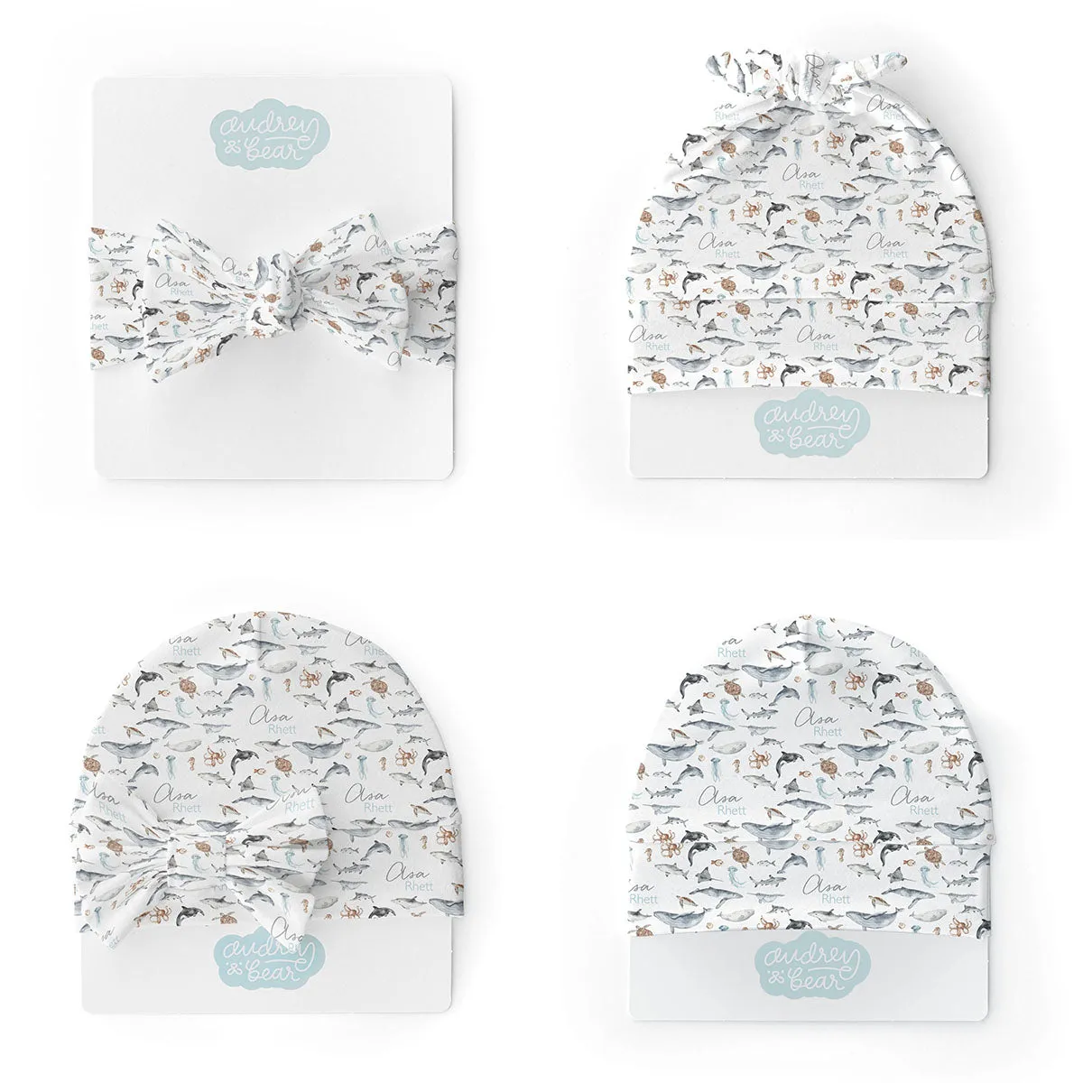 Personalized  Swaddle & Hat Set | Ocean Explorer