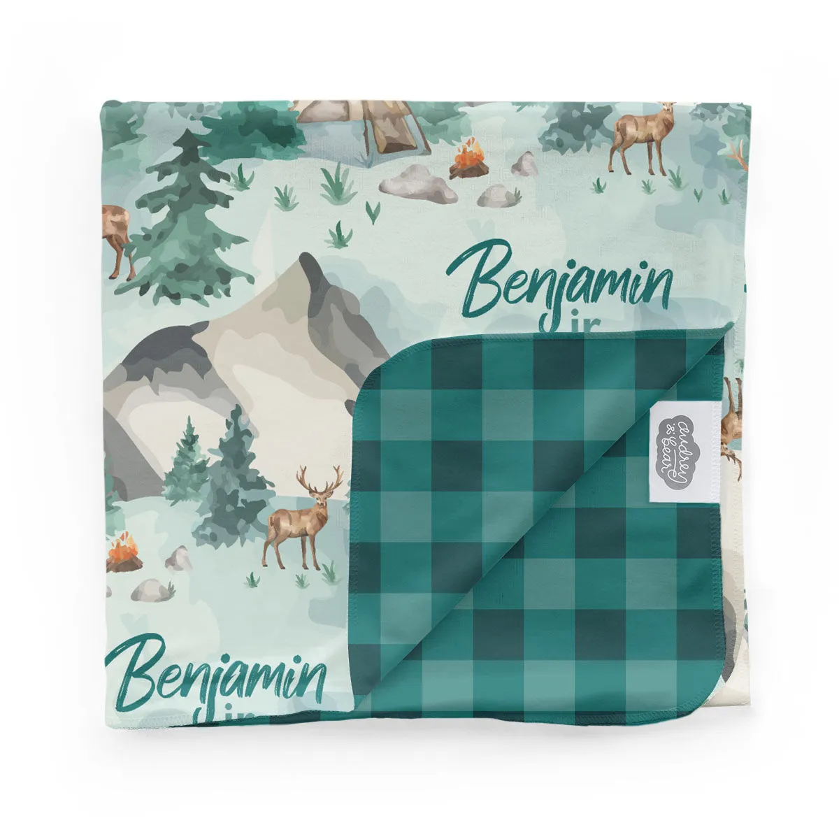 Personalized  Swaddle & Hat Set | The Great Outdoors