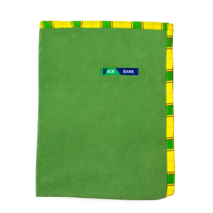 Premium Maasai Fleece Throw Blanket with KCB Logo