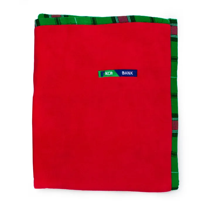 Premium Maasai Fleece Throw Blanket with KCB Logo