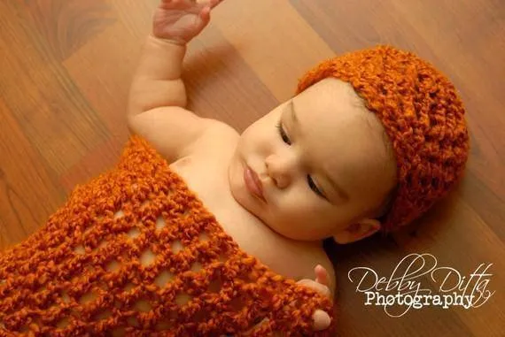 Pumpkin Baby Hat And Cocoon Set