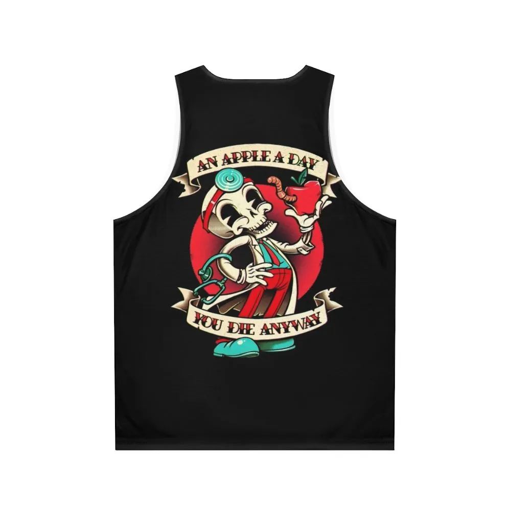 "An Apple a Day You Die Anyway" Unisex Tank Top