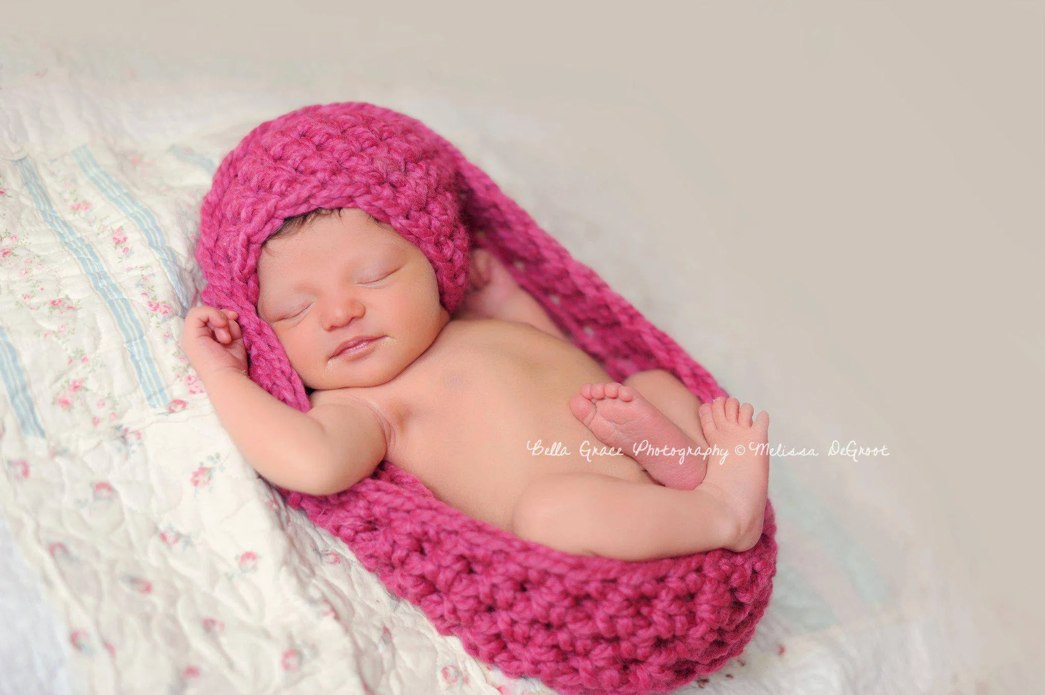 Raspberry Pink Baby Bowl And Hat Set