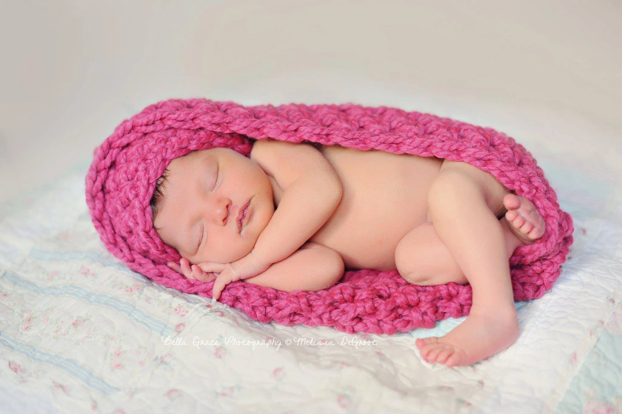 Raspberry Pink Baby Bowl And Hat Set