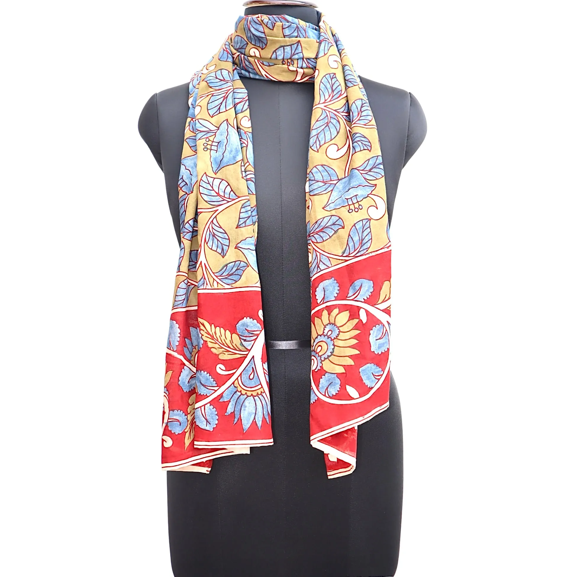 Saffron love – Limited Edition Hand Painted Cotton Scarf (HS0010)