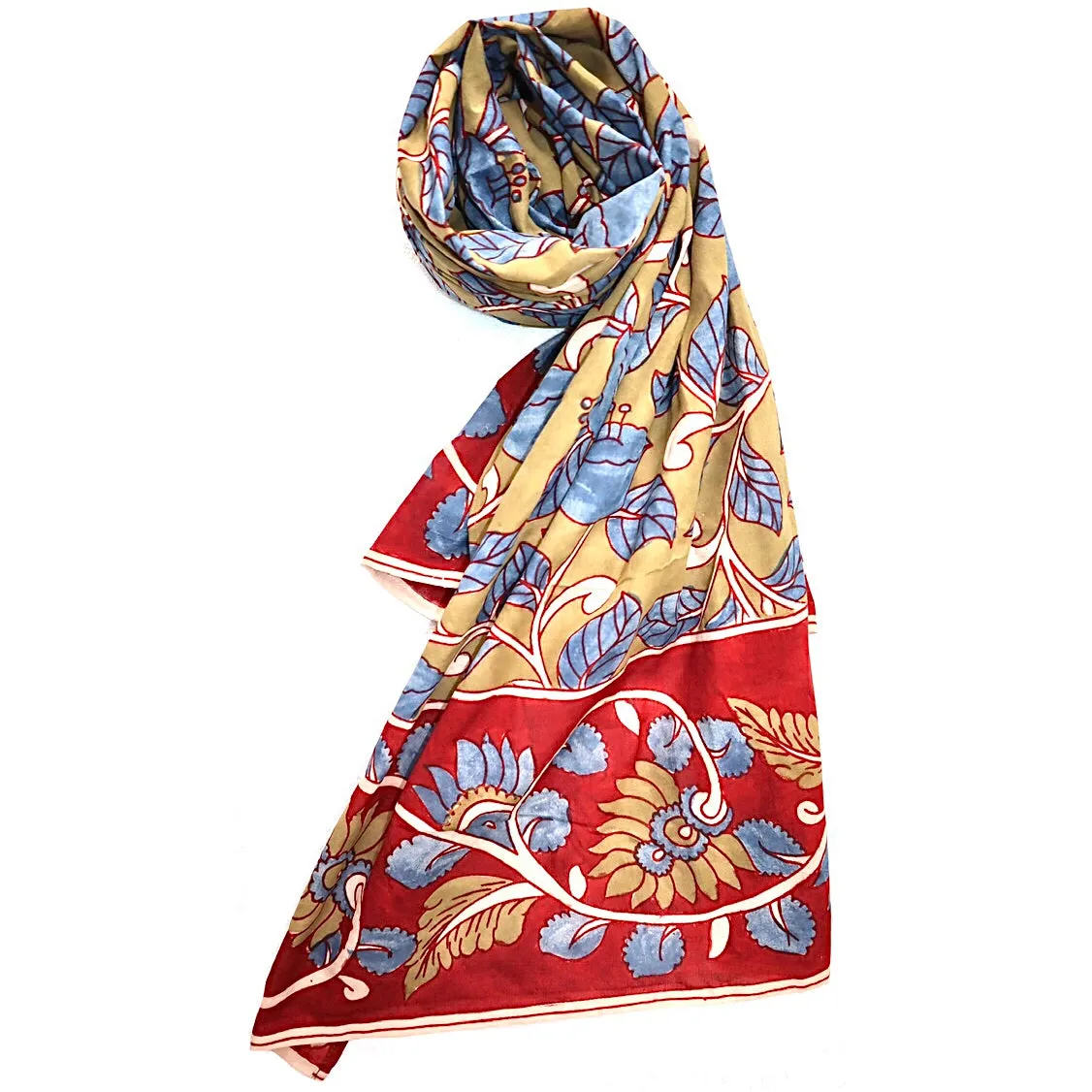 Saffron love – Limited Edition Hand Painted Cotton Scarf (HS0010)