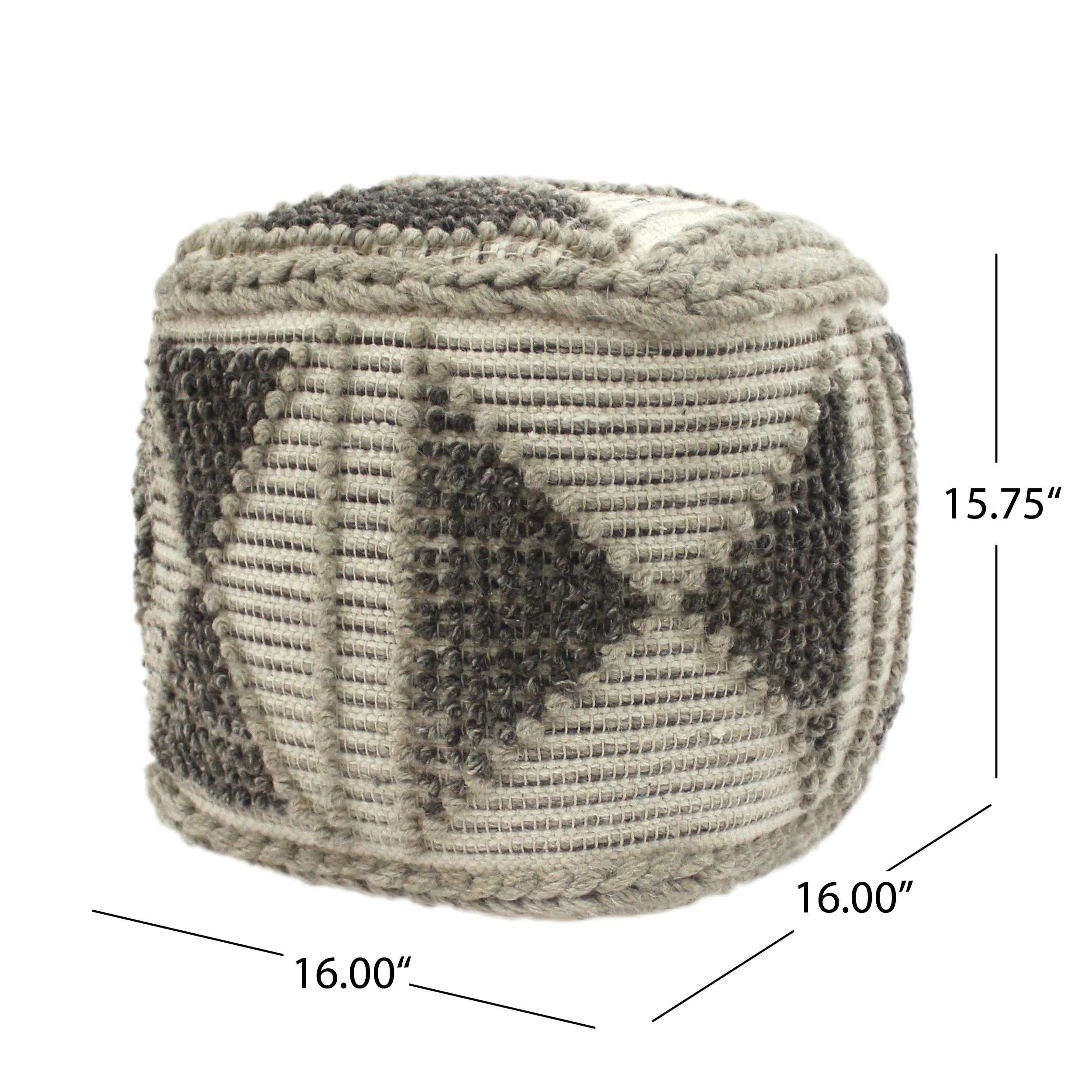 Sally Cube Wool and Cotton Pouf