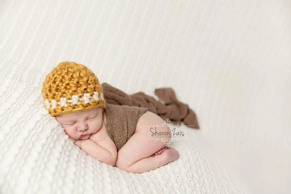 SET Butternut Tan Striped Hat and Stretch Knit Wrap