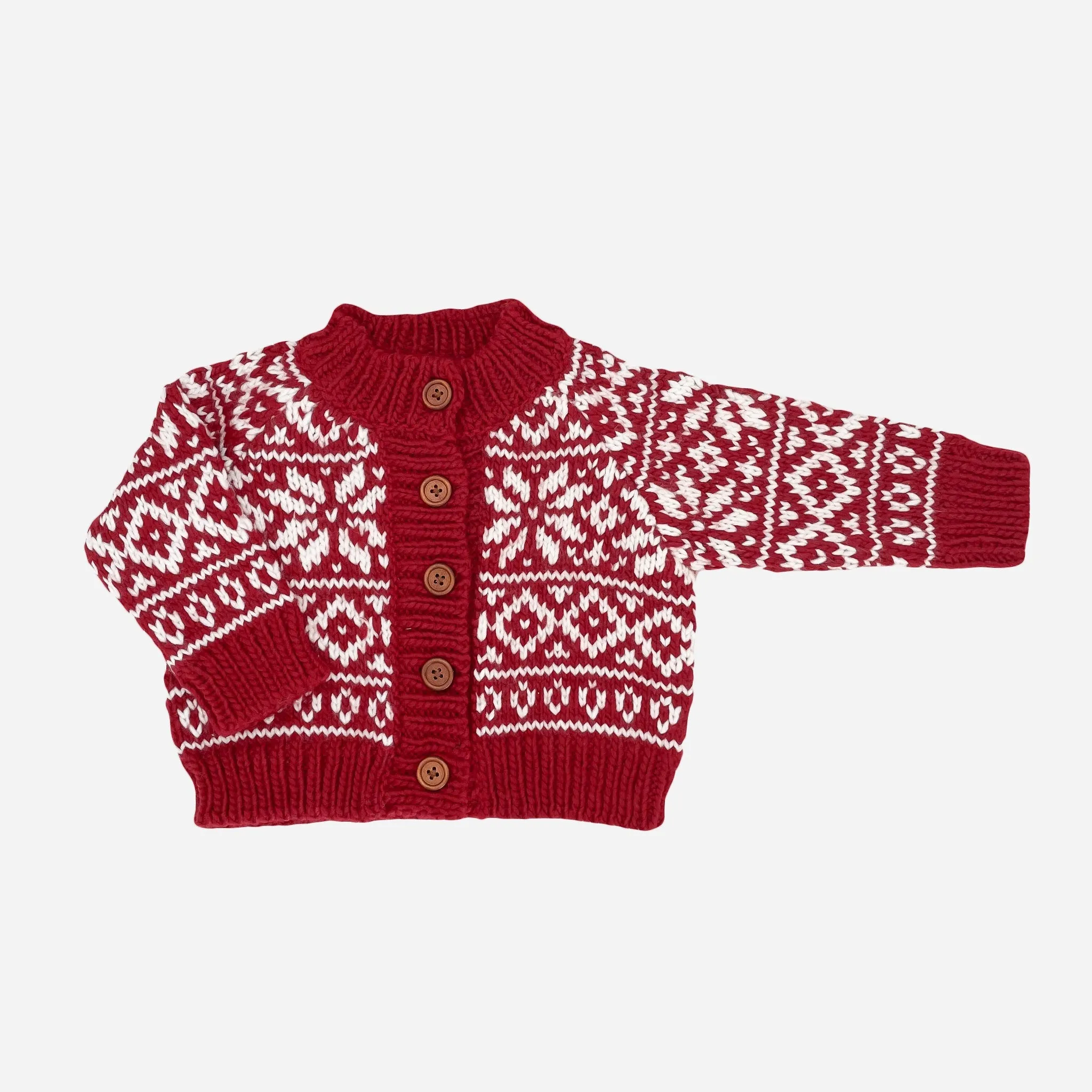 Snowflake Cardigan, Red