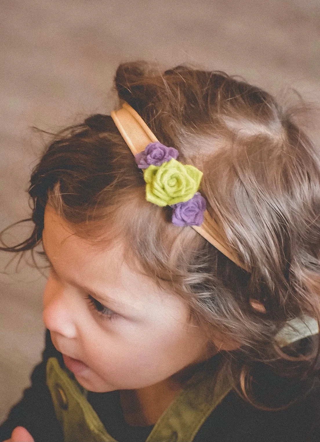 Succulent and Macrame Baby Headband Set