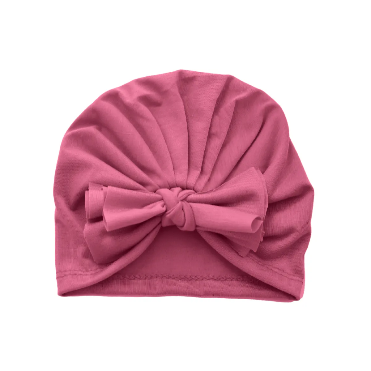 THE LITTLE LOOKERS Unisex Soft Hosiery Turban Bow Knot Cap, Baby Headwear | Suitable for 3 to 18 Months Baby