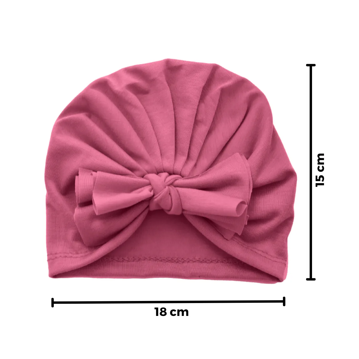 THE LITTLE LOOKERS Unisex Soft Hosiery Turban Bow Knot Cap, Baby Headwear | Suitable for 3 to 18 Months Baby